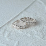925 Silver Zircon Hoop Earrings Piercing Jewelry for Women