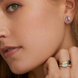925 Silver Sea Zircon Stud Earring Spanish Jewelry