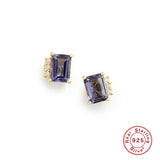 925 Silver Sea Zircon Stud Earring Spanish Jewelry