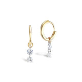 925 Silver Clear CZ Earrings 9mm Hoops for Women