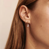 925 Silver Clear CZ Earrings 9mm Hoops for Women