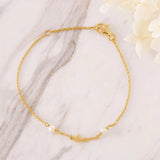 925 Silver Small Ball Beads Chain Bracelet Slim Thin Round Pearl Bracelet