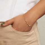 925 Silver Small Ball Beads Chain Bracelet Slim Thin Round Pearl Bracelet