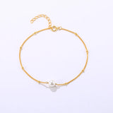 925 Silver Small Ball Beads Chain Bracelet Slim Thin Round Pearl Bracelet