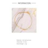 925 Silver Small Ball Beads Chain Bracelet Slim Thin Round Pearl Bracelet