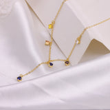 925 Silver Zircon Charm Pendant Necklace French Style Clavicle Choker