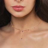 925 Silver Zircon Charm Pendant Necklace French Style Clavicle Choker