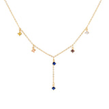 925 Silver Zircon Charm Pendant Necklace French Style Clavicle Choker