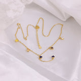 925 Silver Zircon Charm Pendant Necklace French Style Clavicle Choker