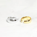 925 Silver Chunky C Shape Ear Cuffs Women No Piercing Clip Earrings