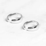 925 Silver Chunky C Shape Ear Cuffs Women No Piercing Clip Earrings