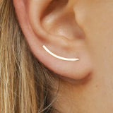 925 Sterling Silver Ear Climber Stud Earrings Women Minimalist Ear Crawlers