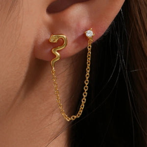 925 Silver Snake 18K Plated Drop Earrings for Women