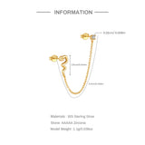 925 Silver Snake 18K Plated Drop Earrings for Women