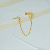 925 Silver Snake 18K Plated Drop Earrings for Women