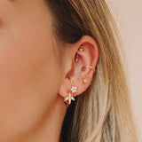 925 Silver Zircon Flower Wrap Earrings