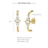 925 Silver Zircon Flower Wrap Earrings