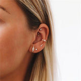 925 Silver Zircon Flower Wrap Earrings