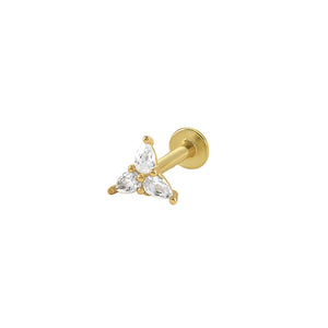 925 Silver Zircon Flower Crown Piercings for Women