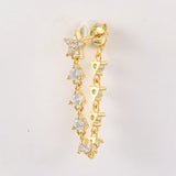 925 Silver Zircon Star Tassel Earrings For Women