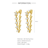 925 Silver Zircon Star Tassel Earrings For Women