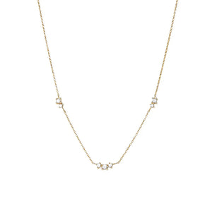 925 Silver Zircon Clavicle Chain Choker 18K Plated Necklace