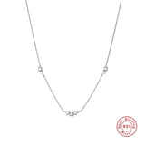 925 Silver Zircon Clavicle Chain Choker 18K Plated Necklace