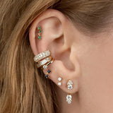 925 Silver Zircon Front Back Earrings Minimalist Crystal Studs