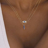 925 Sterling Silver Star Moon Charm Pendant Necklaces For Women