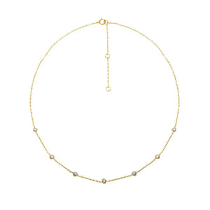 925 Silver Star Moon Charm Pendant Necklaces Cubic Zirconia Choker