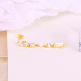 925 Silver Water Drop Zircon Tassel Earrings for Women