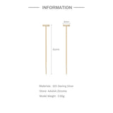 925 Silver Tassel Threader Earrings CZ Stud Piercing Ear Line