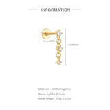925 Silver Tassel Zircon Pendant Drop Earrings For Women