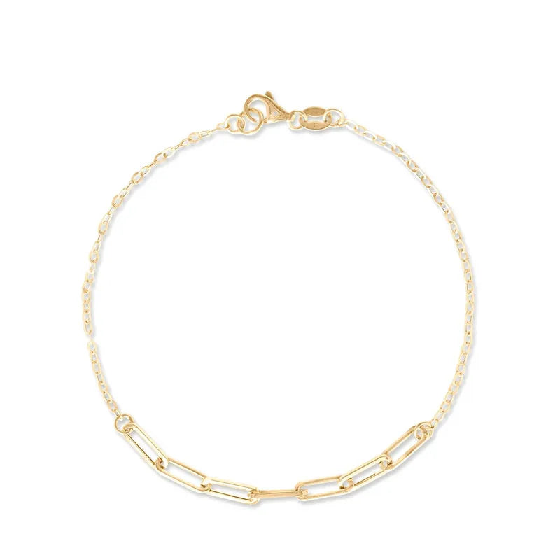 925 Silver Chain Splicing Bracelets Women Minimalist Stackable Hollow Bracelet