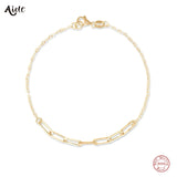 925 Silver Chain Splicing Bracelets Women Minimalist Stackable Hollow Bracelet