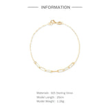 925 Silver Chain Splicing Bracelets Women Minimalist Stackable Hollow Bracelet