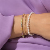 925 Silver Chain Splicing Bracelets Women Minimalist Stackable Hollow Bracelet