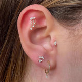 925 Silver Tassel CZ Charms Studs Small Cartilage Earrings