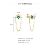 925 Sterling Silver Clear Zircon Tassel Earrings for Women