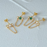 925 Sterling Silver Clear Zircon Tassel Earrings for Women