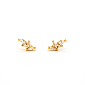 925 Silver Zircon Line Climber Earrings for Women