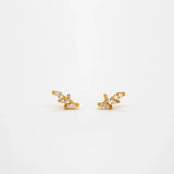 925 Silver Oval Zircon Earring Climber Crystal Stud Fine Jewelry Pendientes