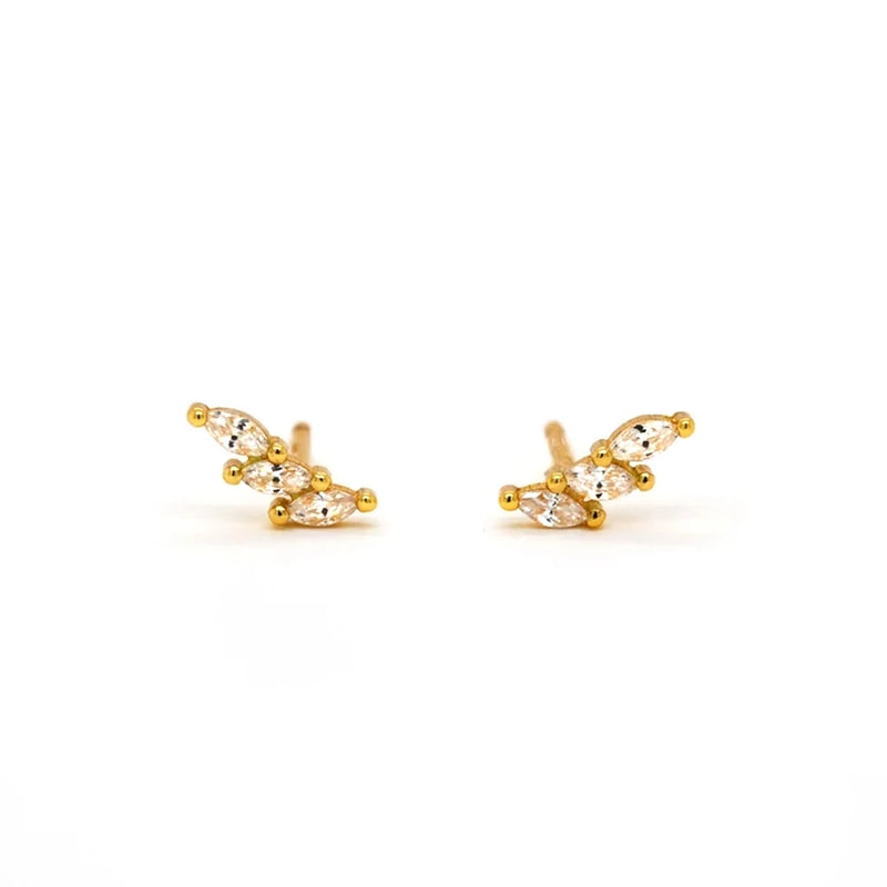 925 Silver Oval Zircon Earring Climber Crystal Stud Fine Jewelry Pendientes