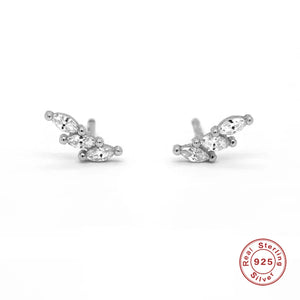 925 Silver Zircon Line Climber Earrings for Women