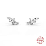 925 Silver Zircon Line Climber Earrings for Women