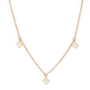 925 Silver Opal Charms Necklace Set for Women
