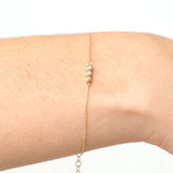 925 Silver Zircon Beads Chain Bracelets Women Thin Stackable Bracelet
