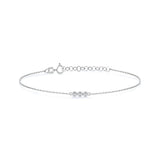 925 Silver Zircon Beads Chain Bracelets Women Thin Stackable Bracelet