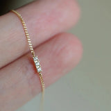 925 Silver Zircon Micro-inlaid Bracelet 18k Ins Minimalism Japanese Gift