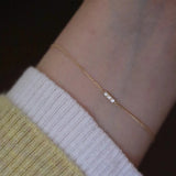 925 Silver Zircon Micro-inlaid Bracelet 18k Ins Minimalism Japanese Gift